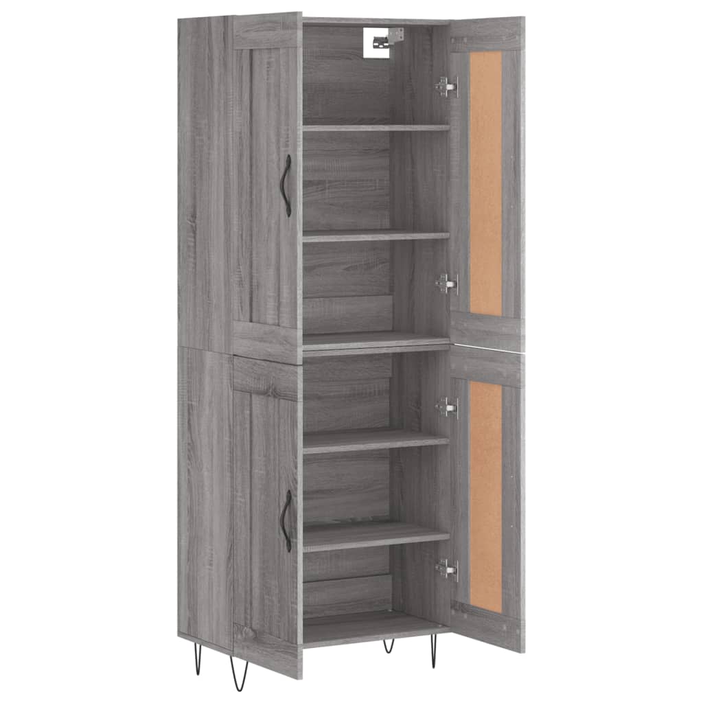 vidaXL Witrynka szary dąb sonoma 69,5x34x180cm materiał drewnopochodny