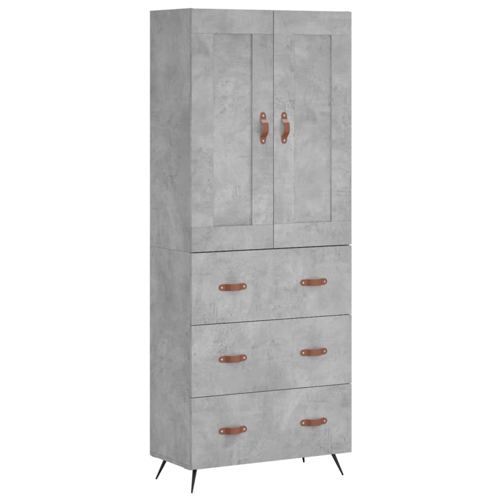 vidaXL Witrynka, szarość betonu 69,5x34x180 cm materiał drewnopochodny