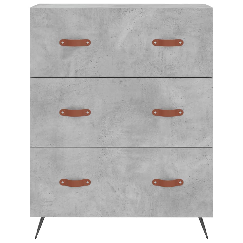 vidaXL Witrynka, szarość betonu 69,5x34x180 cm materiał drewnopochodny