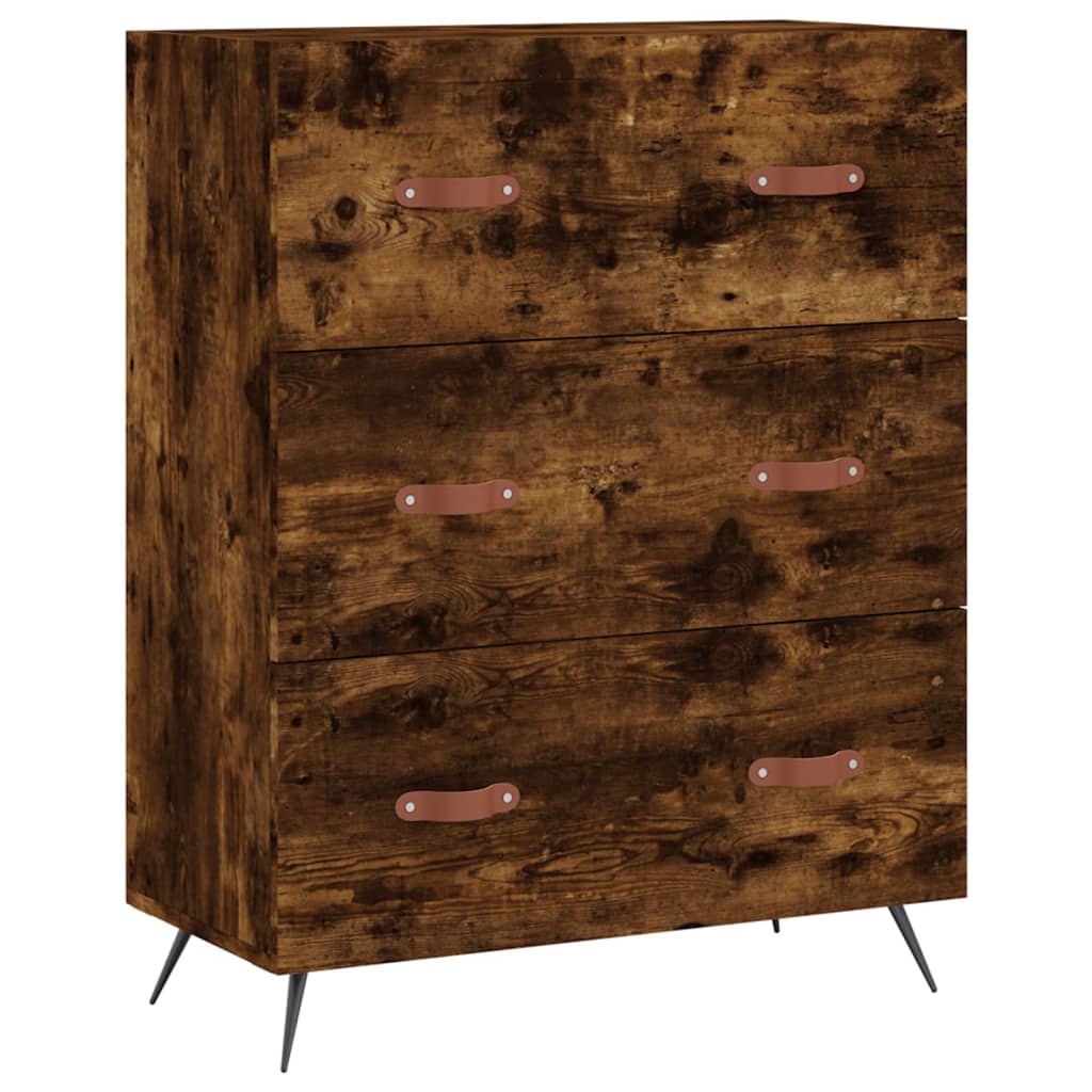 vidaXL Witrynka przydymiony dąb 69,5x34x180 cm materiał drewnopochodny