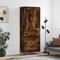 vidaXL Witrynka przydymiony dąb 69,5x34x180 cm materiał drewnopochodny