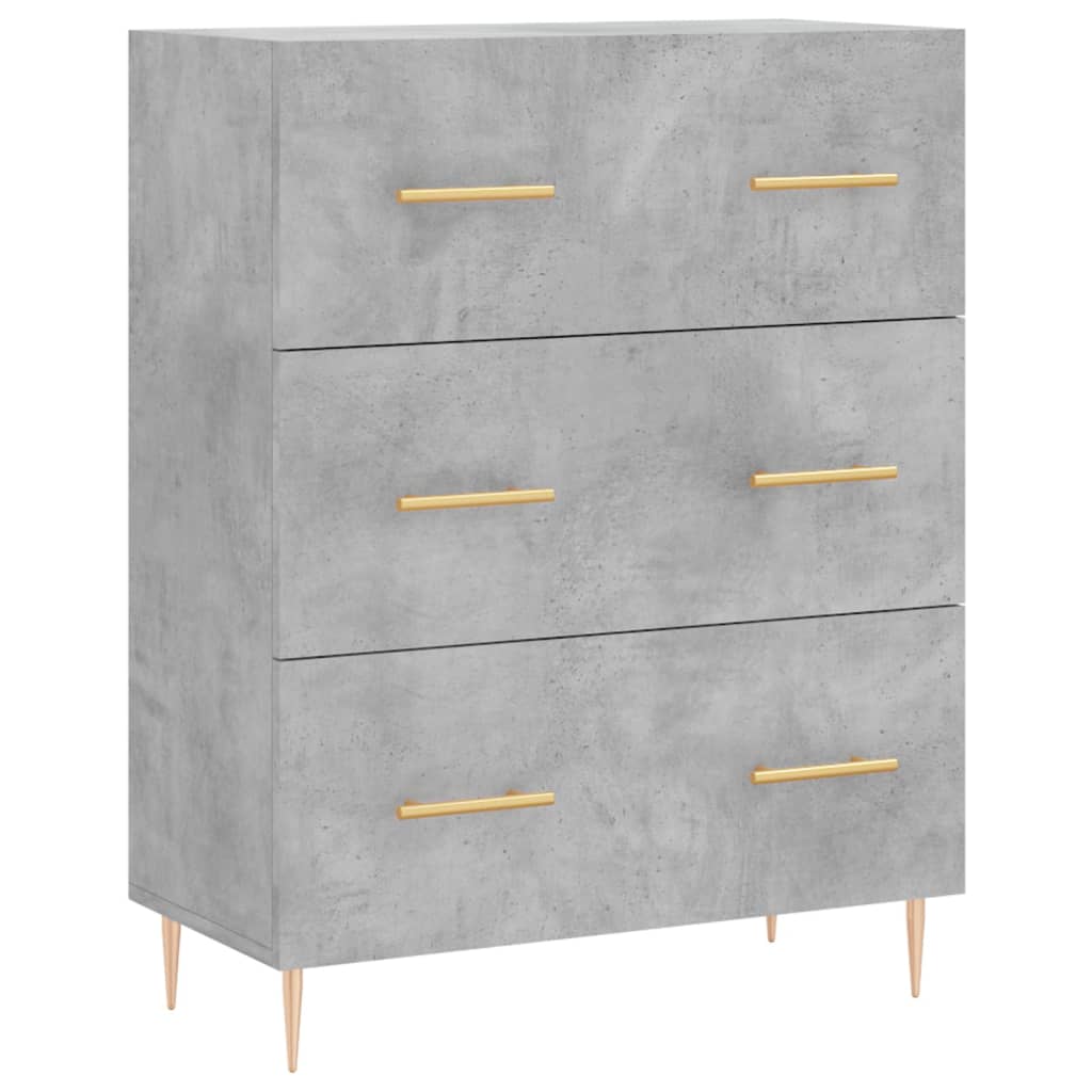 vidaXL Witrynka, szarość betonu 69,5x34x180 cm materiał drewnopochodny