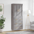 vidaXL Witrynka szary dąb sonoma 69,5x34x180cm materiał drewnopochodny