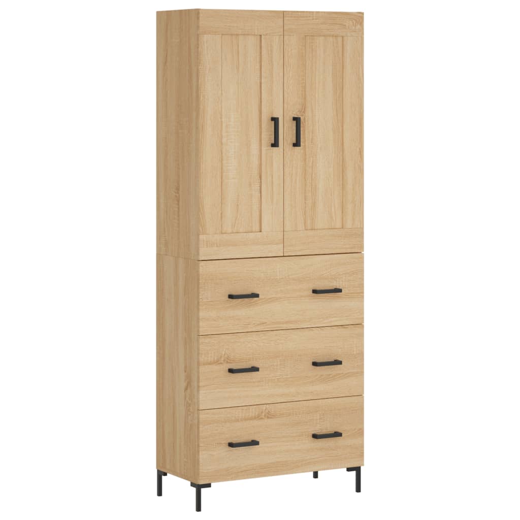 vidaXL Witrynka, dąb sonoma, 69,5x34x180 cm, materiał drewnopochodny