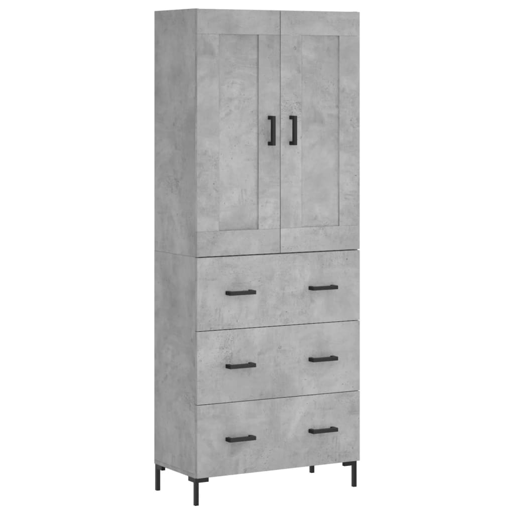 vidaXL Witrynka, szarość betonu 69,5x34x180 cm materiał drewnopochodny