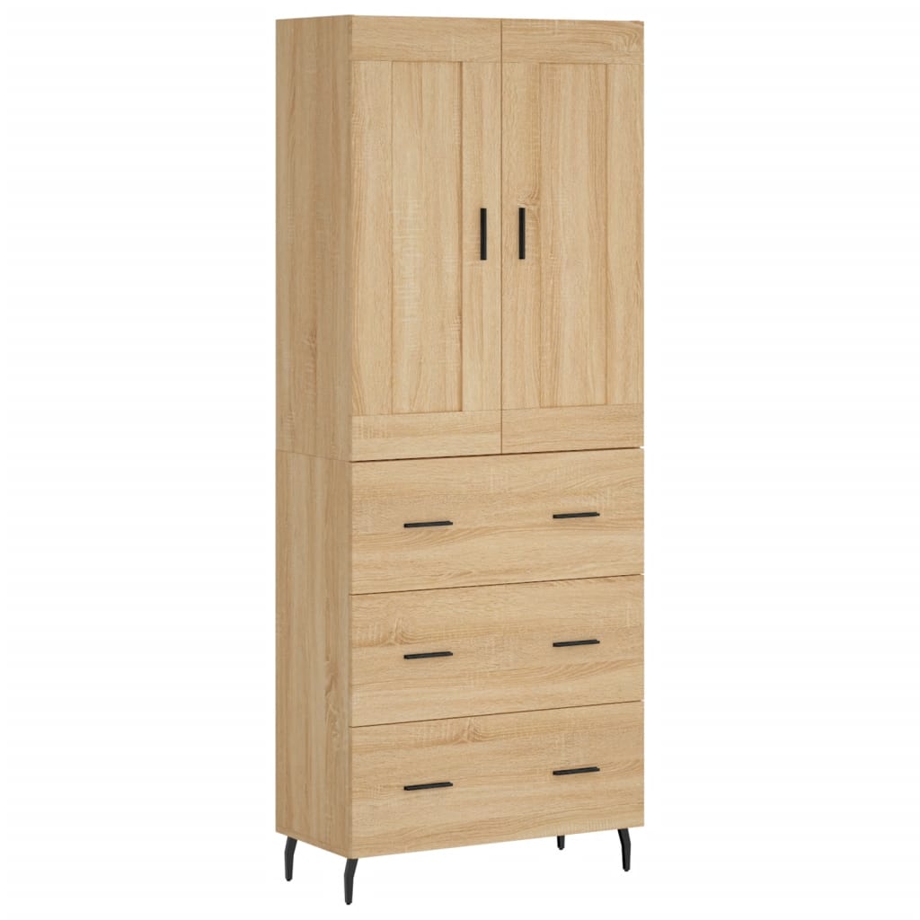 vidaXL Witrynka, dąb sonoma, 69,5x34x180 cm, materiał drewnopochodny