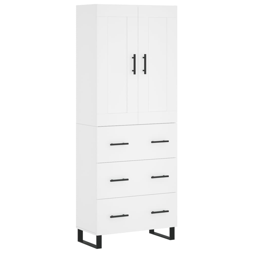vidaXL Witrynka, biała, 69,5x34x180 cm, materiał drewnopochodny