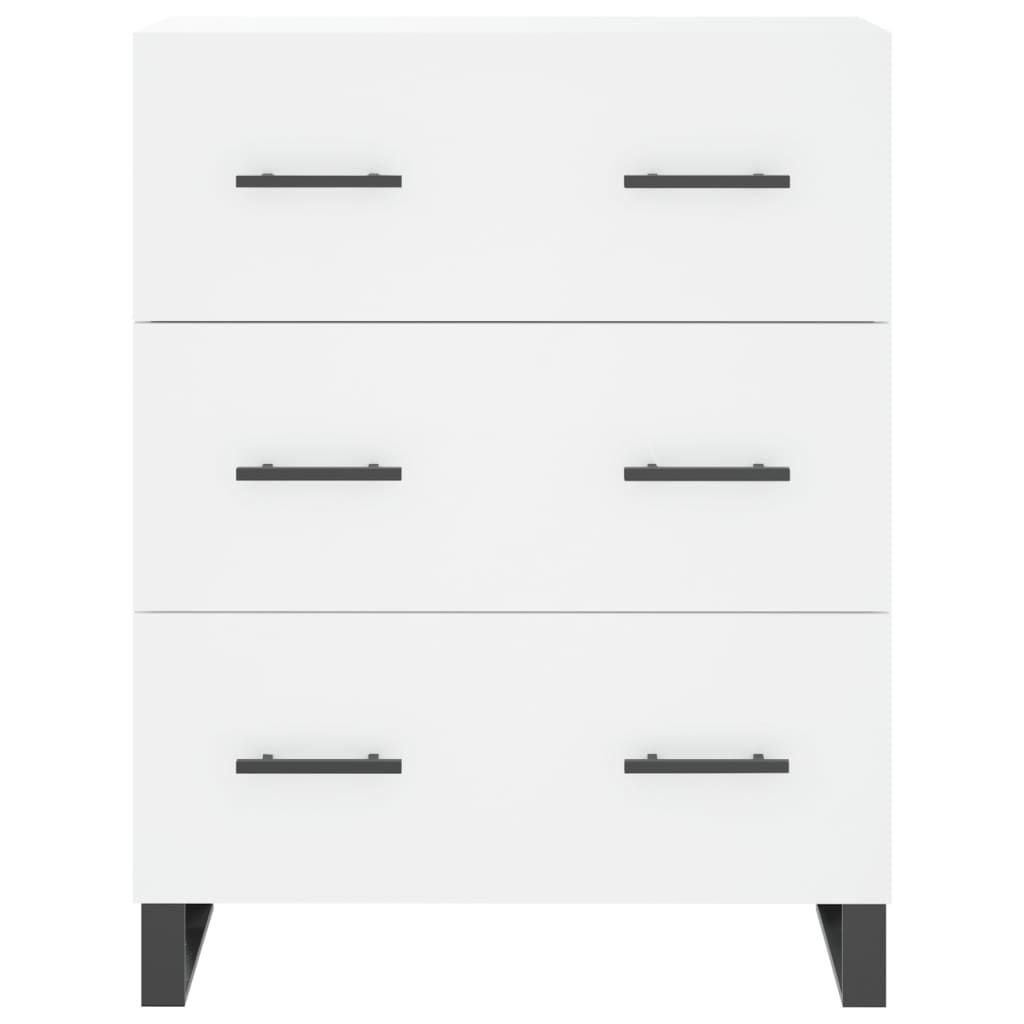 vidaXL Witrynka, biała, 69,5x34x180 cm, materiał drewnopochodny