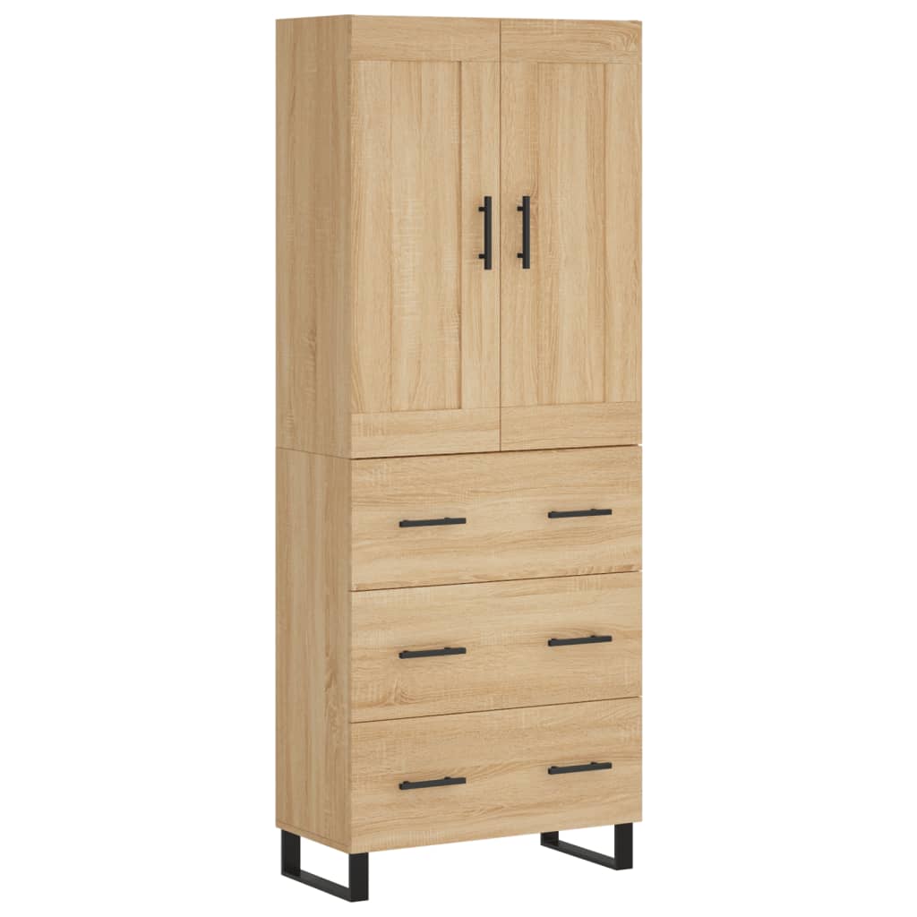 vidaXL Witrynka, dąb sonoma, 69,5x34x180 cm, materiał drewnopochodny