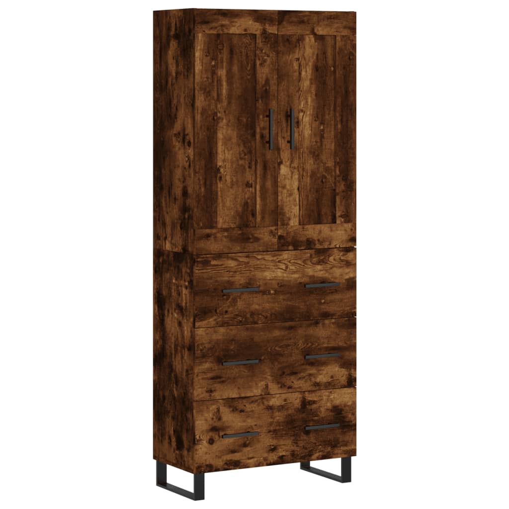 vidaXL Witrynka przydymiony dąb 69,5x34x180 cm materiał drewnopochodny