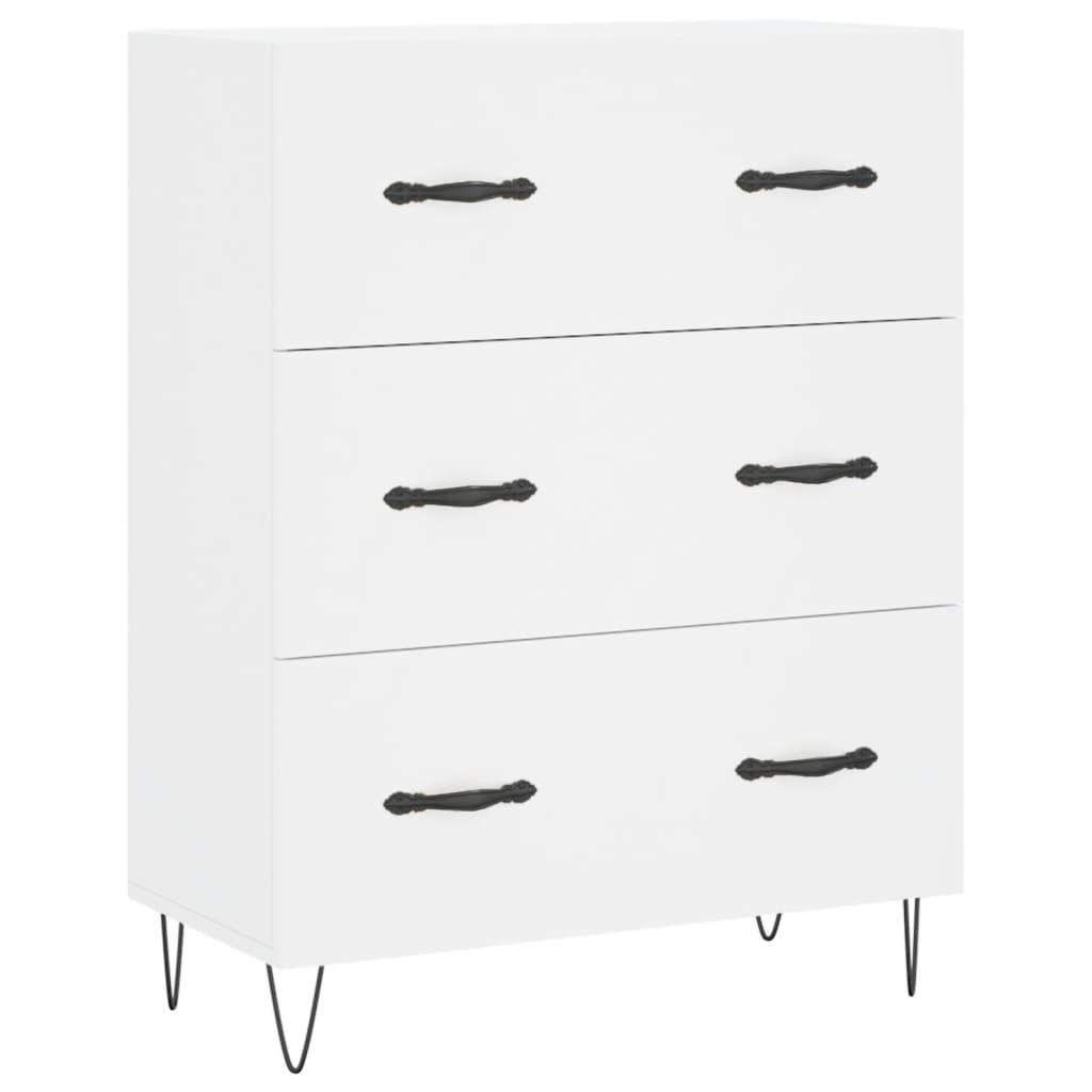 vidaXL Witrynka, biała, 69,5x34x180 cm, materiał drewnopochodny