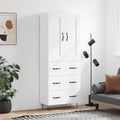 vidaXL Witrynka, biała, 69,5x34x180 cm, materiał drewnopochodny