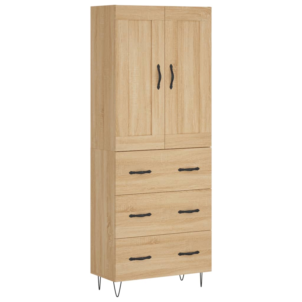vidaXL Witrynka, dąb sonoma, 69,5x34x180 cm, materiał drewnopochodny