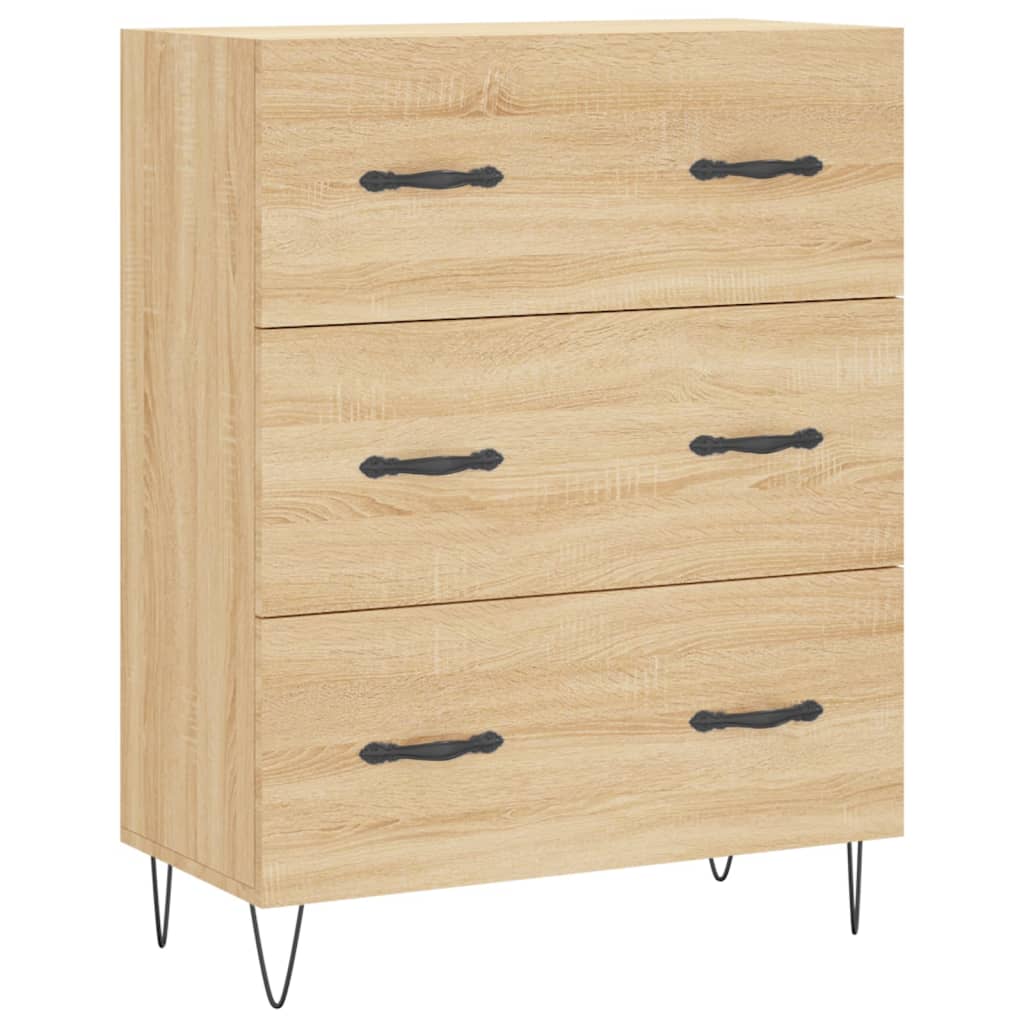 vidaXL Witrynka, dąb sonoma, 69,5x34x180 cm, materiał drewnopochodny
