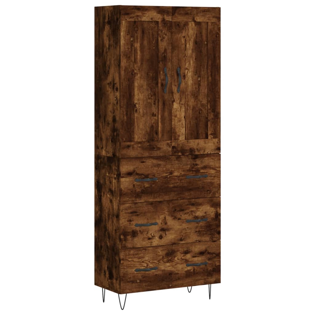 vidaXL Witrynka przydymiony dąb 69,5x34x180 cm materiał drewnopochodny