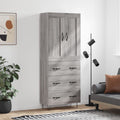 vidaXL Witrynka szary dąb sonoma 69,5x34x180cm materiał drewnopochodny