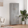 vidaXL Witrynka szary dąb sonoma 69,5x34x180cm materiał drewnopochodny