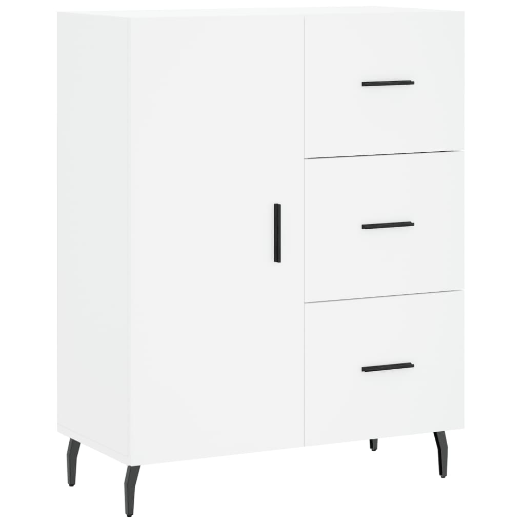 vidaXL Witrynka, biała, 69,5x34x180 cm, materiał drewnopochodny