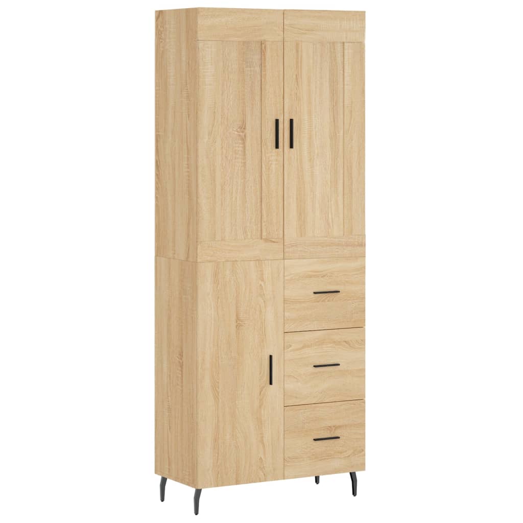 vidaXL Witrynka, dąb sonoma, 69,5x34x180 cm, materiał drewnopochodny