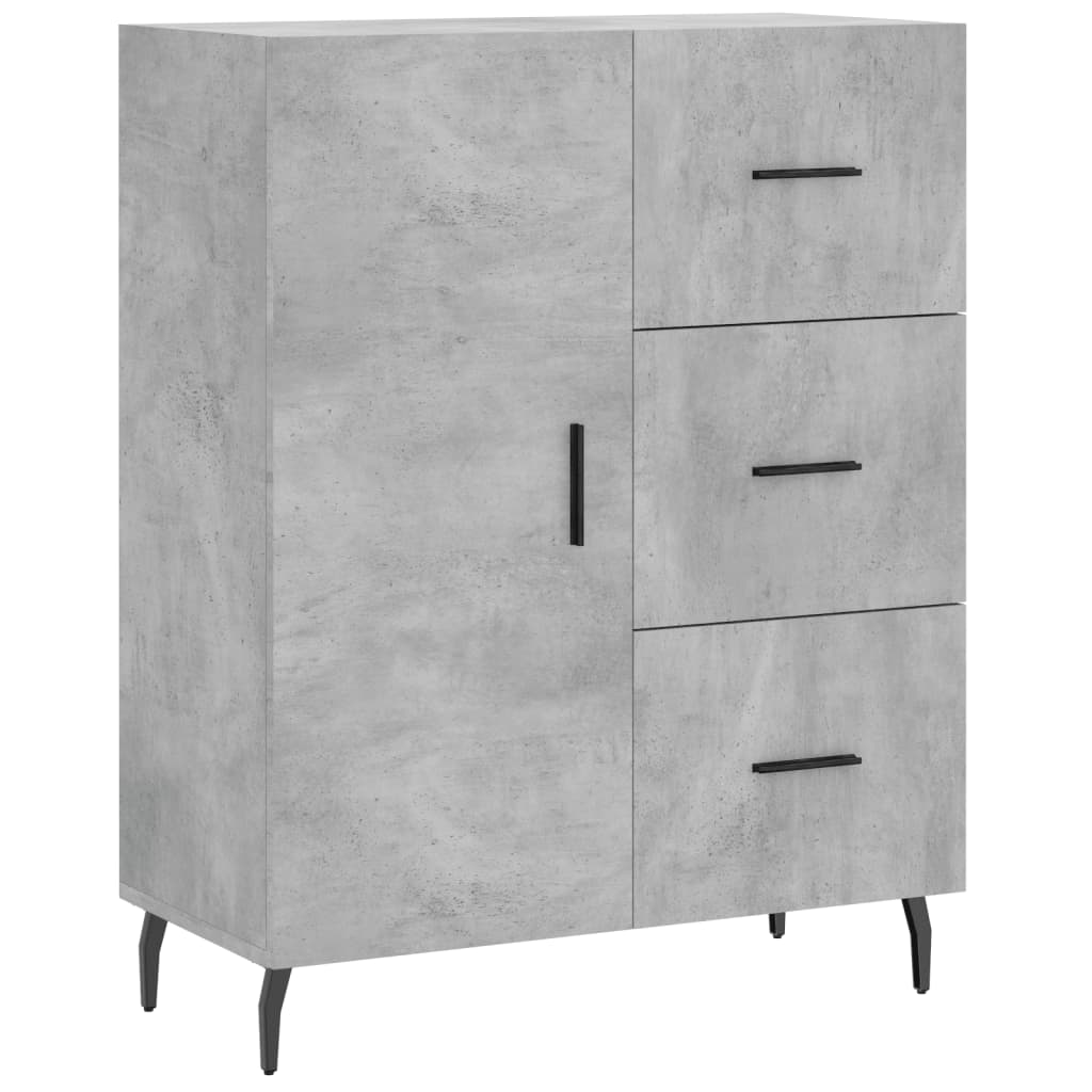 vidaXL Witrynka, szarość betonu 69,5x34x180 cm materiał drewnopochodny