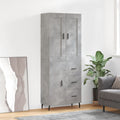 vidaXL Witrynka, szarość betonu 69,5x34x180 cm materiał drewnopochodny