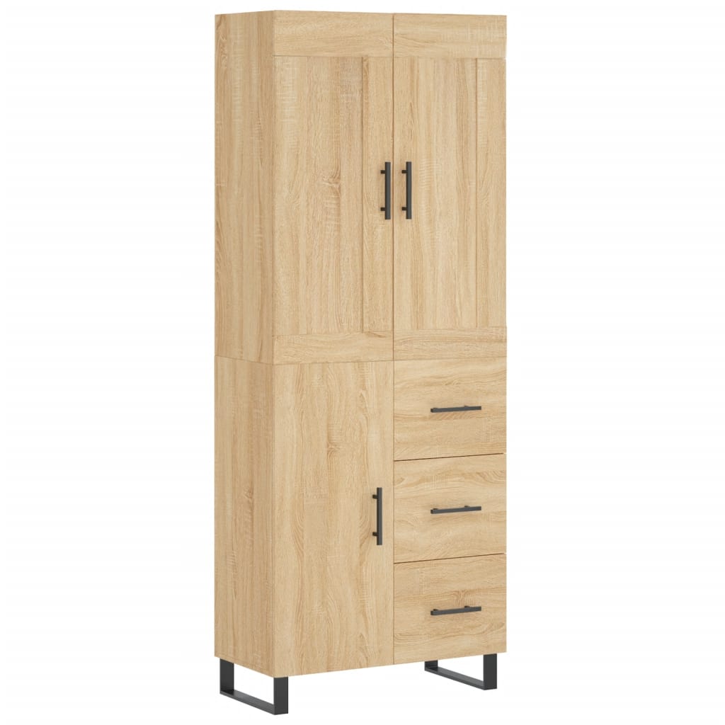 vidaXL Witrynka, dąb sonoma, 69,5x34x180 cm, materiał drewnopochodny
