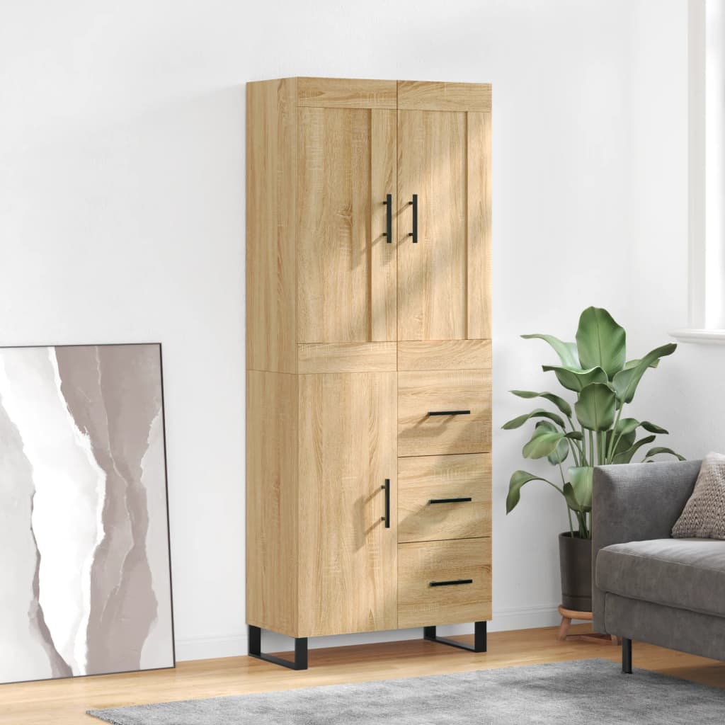 vidaXL Witrynka, dąb sonoma, 69,5x34x180 cm, materiał drewnopochodny