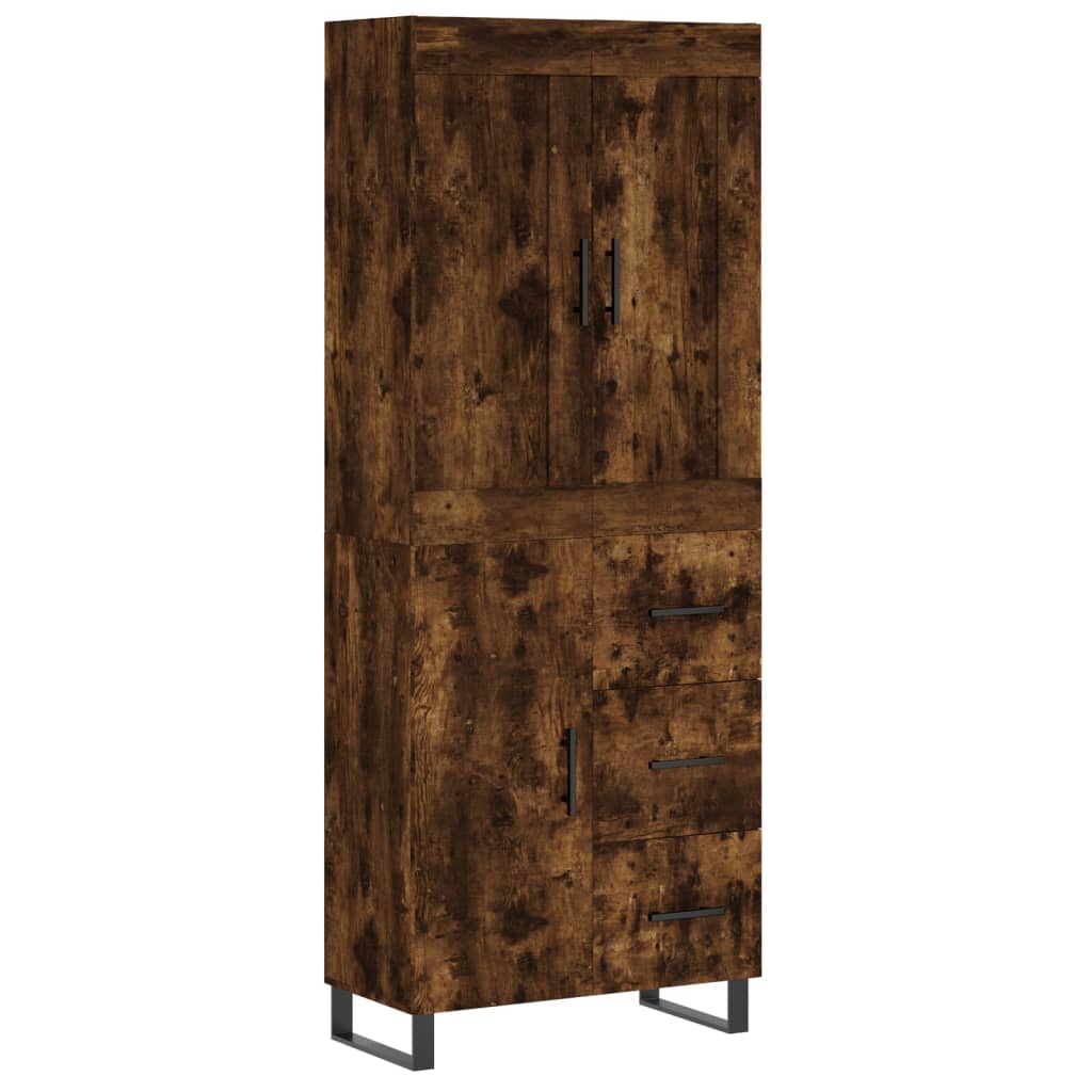 vidaXL Witrynka przydymiony dąb 69,5x34x180 cm materiał drewnopochodny