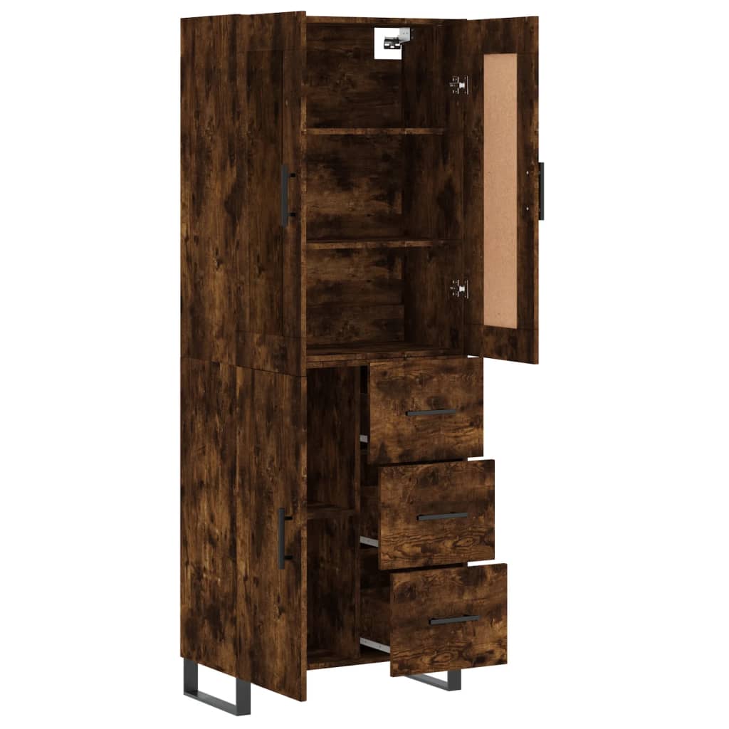 vidaXL Witrynka przydymiony dąb 69,5x34x180 cm materiał drewnopochodny