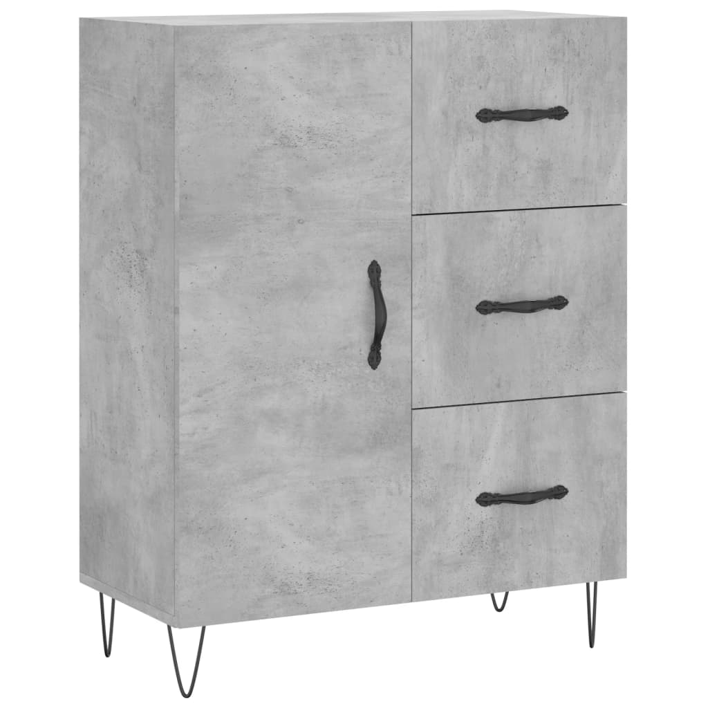 vidaXL Witrynka, szarość betonu 69,5x34x180 cm materiał drewnopochodny