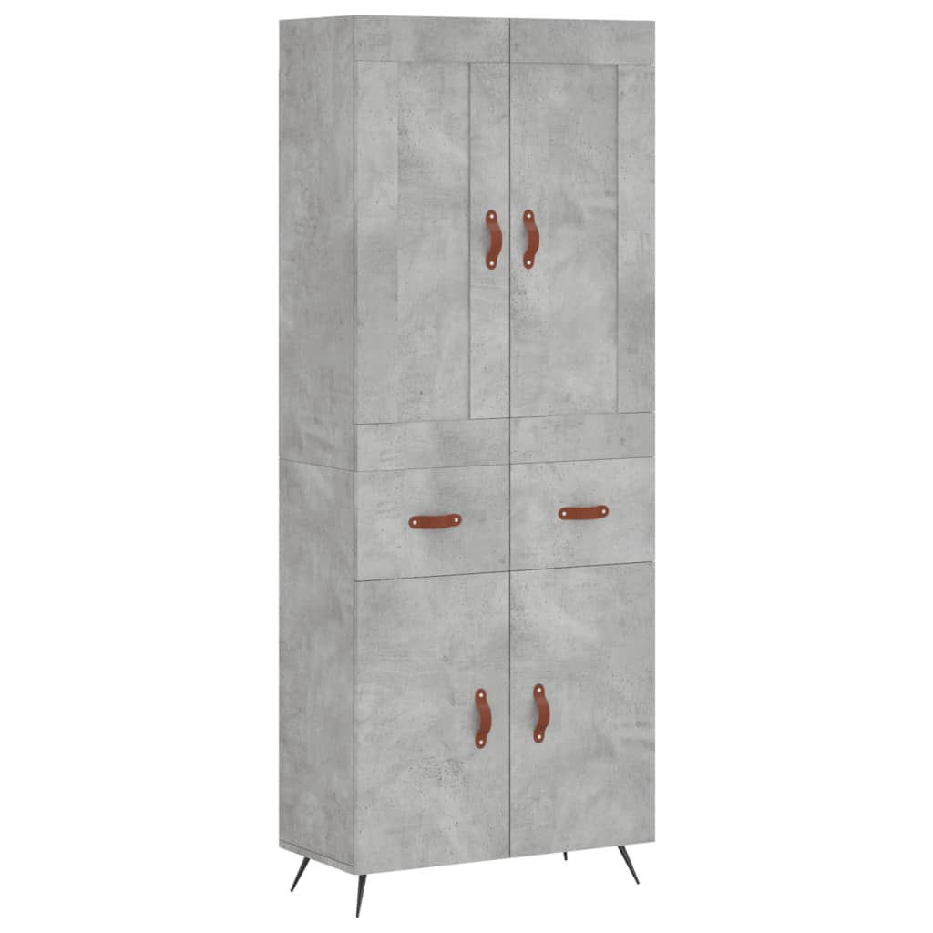 vidaXL Witrynka, szarość betonu 69,5x34x180 cm materiał drewnopochodny