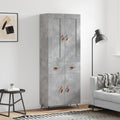 vidaXL Witrynka, szarość betonu 69,5x34x180 cm materiał drewnopochodny