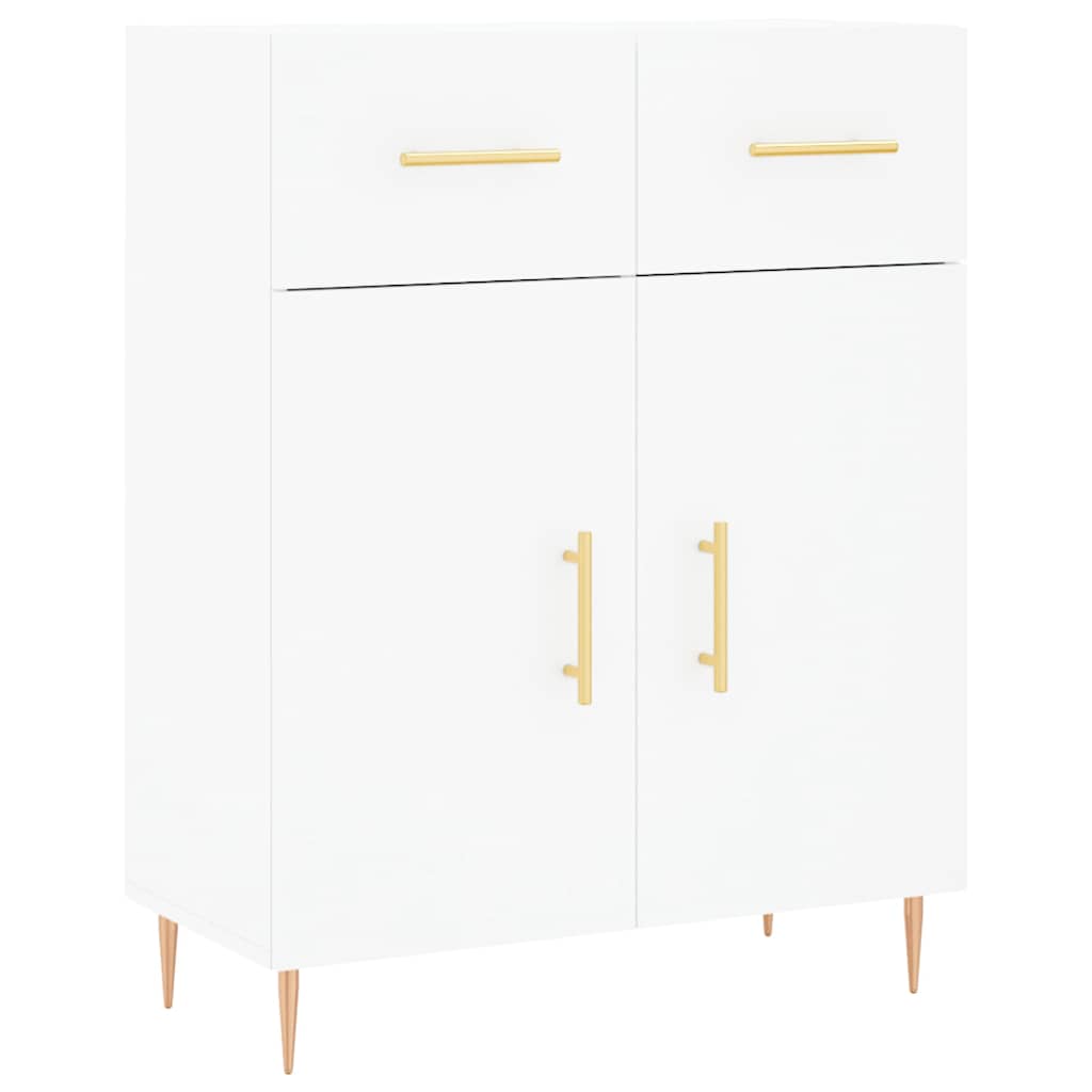 vidaXL Witrynka, biała, 69,5x34x180 cm, materiał drewnopochodny