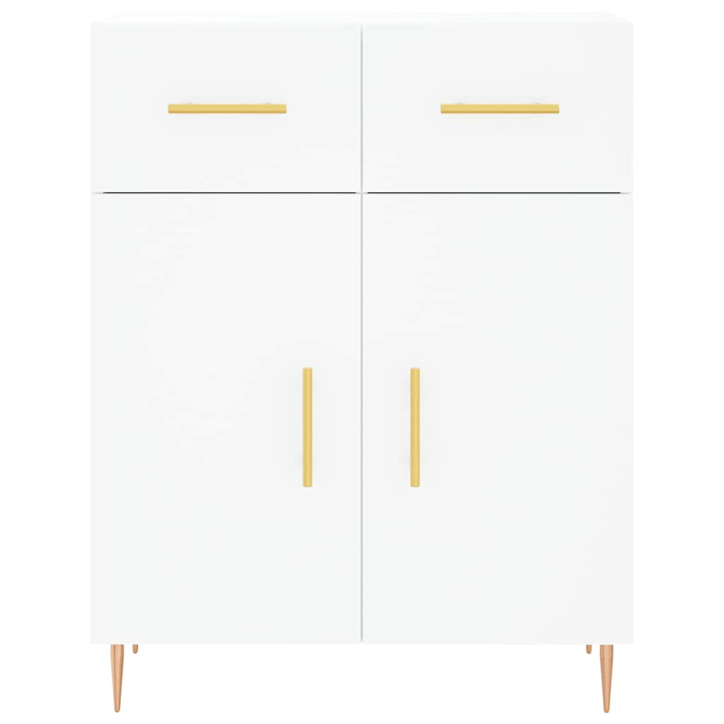 vidaXL Witrynka, biała, 69,5x34x180 cm, materiał drewnopochodny