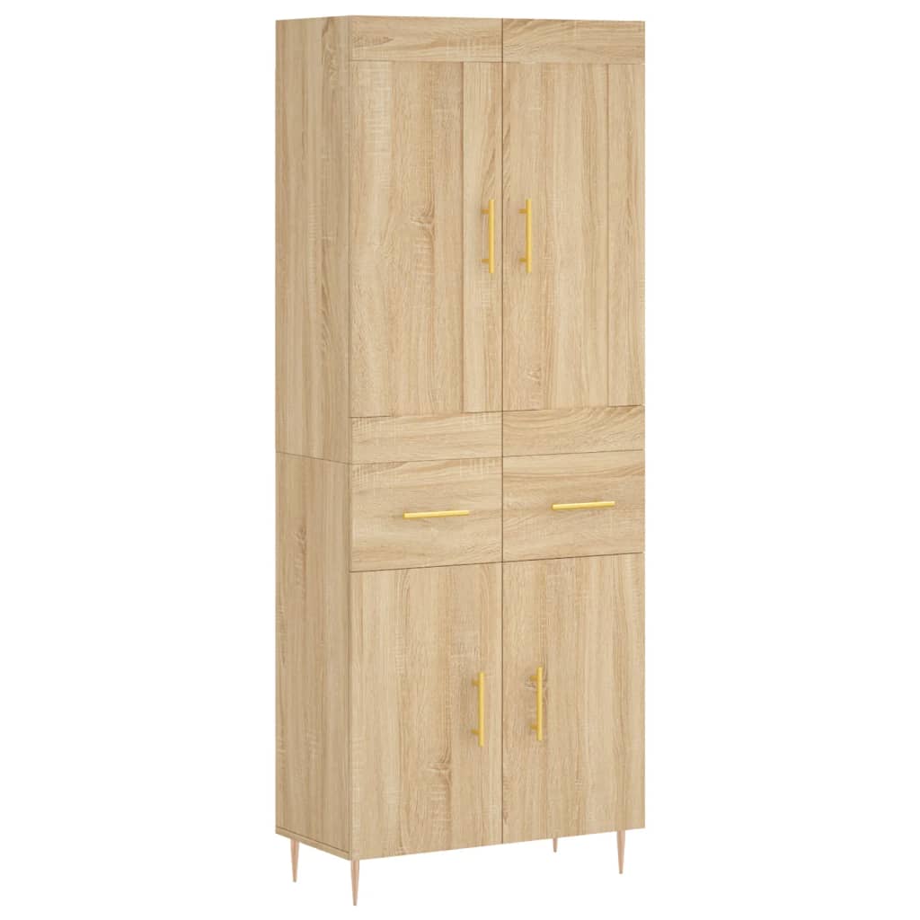 vidaXL Witrynka, dąb sonoma, 69,5x34x180 cm, materiał drewnopochodny