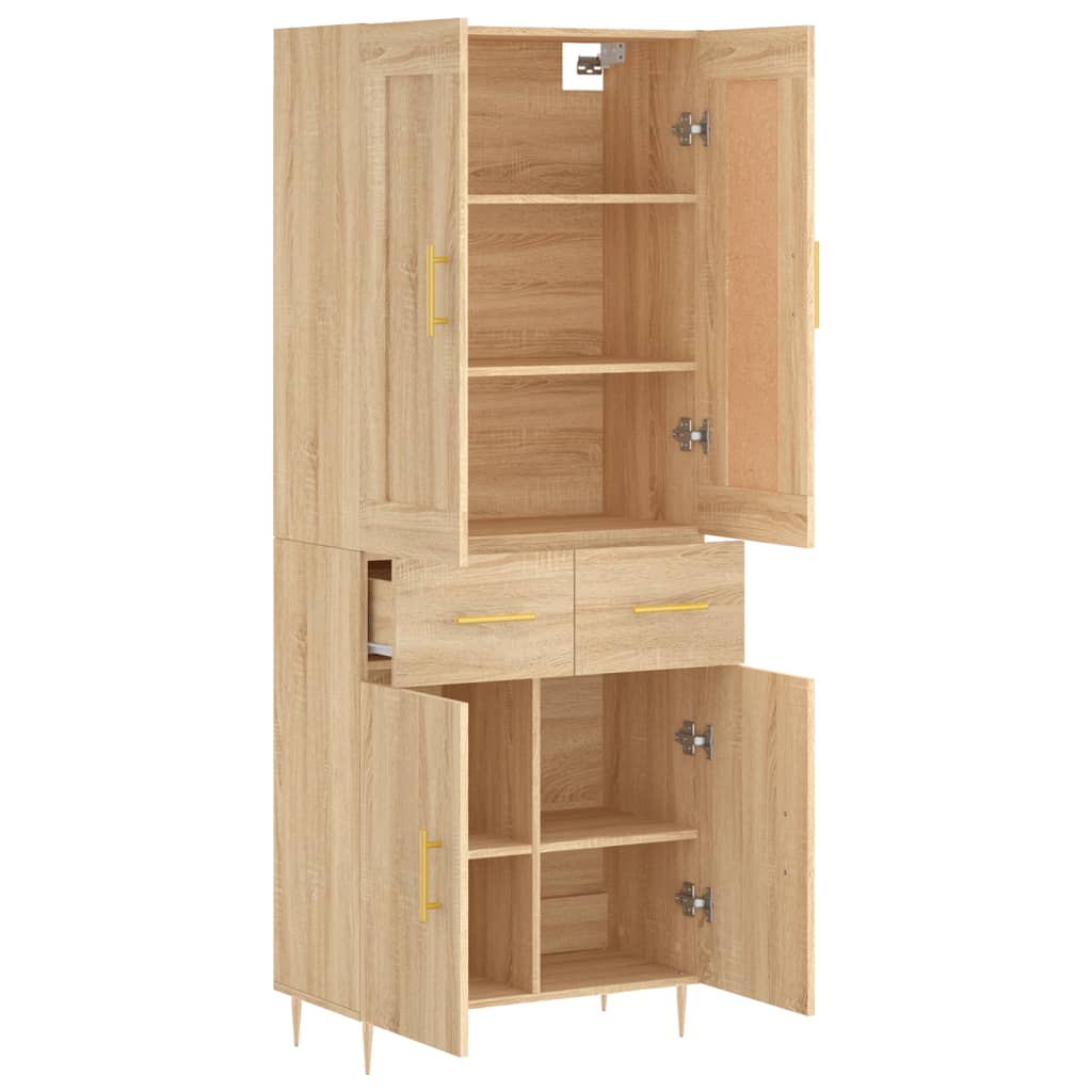 vidaXL Witrynka, dąb sonoma, 69,5x34x180 cm, materiał drewnopochodny