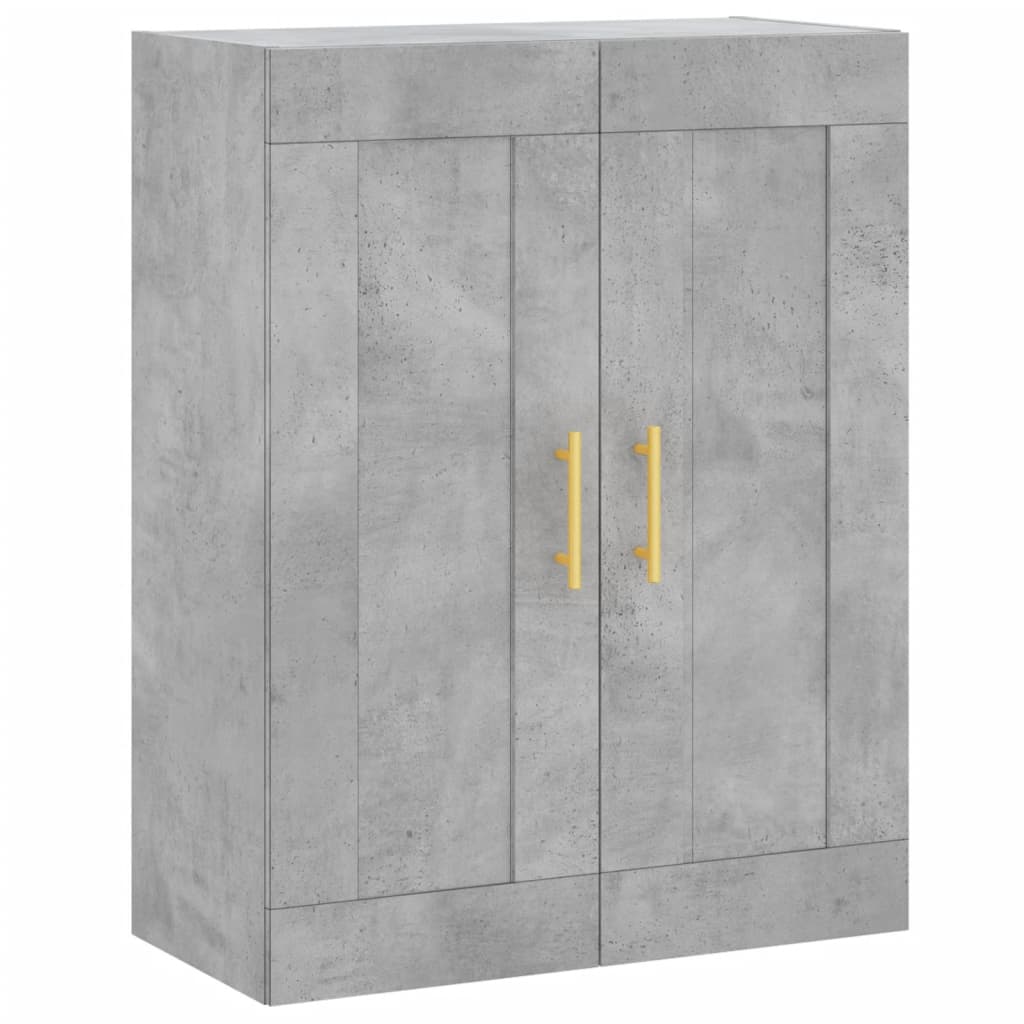 vidaXL Witrynka, szarość betonu 69,5x34x180 cm materiał drewnopochodny