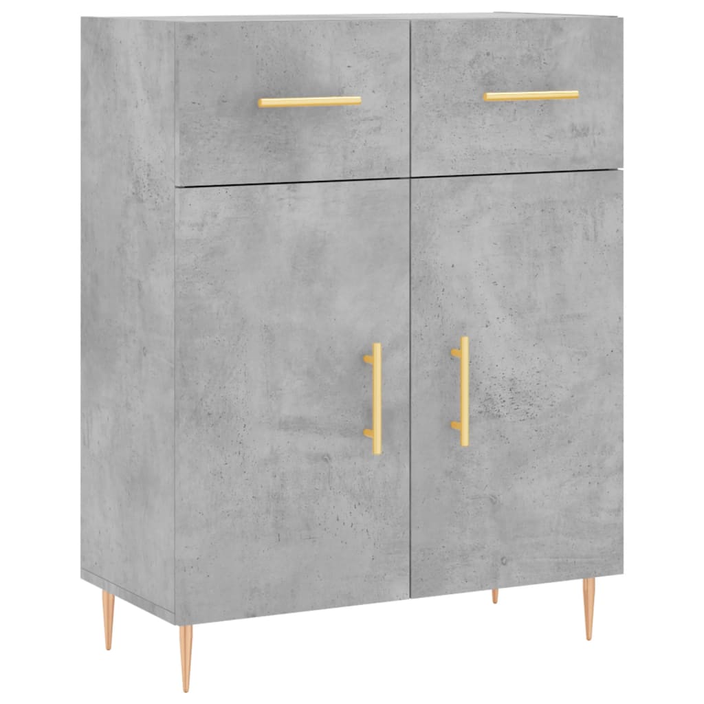 vidaXL Witrynka, szarość betonu 69,5x34x180 cm materiał drewnopochodny