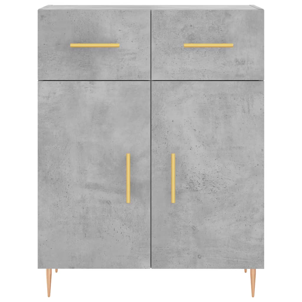 vidaXL Witrynka, szarość betonu 69,5x34x180 cm materiał drewnopochodny
