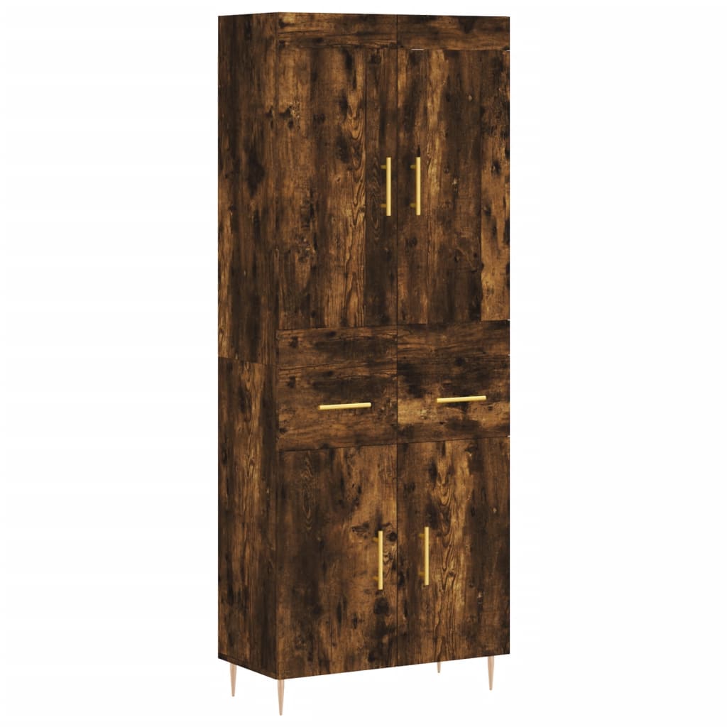 vidaXL Witrynka przydymiony dąb 69,5x34x180 cm materiał drewnopochodny