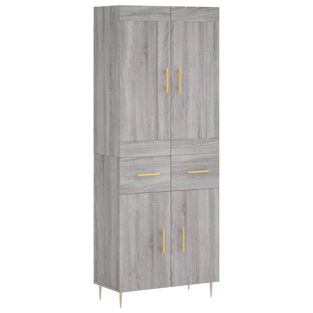 vidaXL Witrynka szary dąb sonoma 69,5x34x180cm materiał drewnopochodny