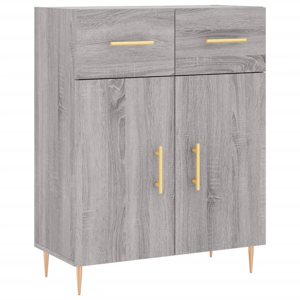 vidaXL Witrynka szary dąb sonoma 69,5x34x180cm materiał drewnopochodny