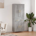 vidaXL Witrynka szary dąb sonoma 69,5x34x180cm materiał drewnopochodny