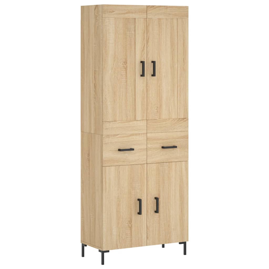 vidaXL Witrynka, dąb sonoma, 69,5x34x180 cm, materiał drewnopochodny