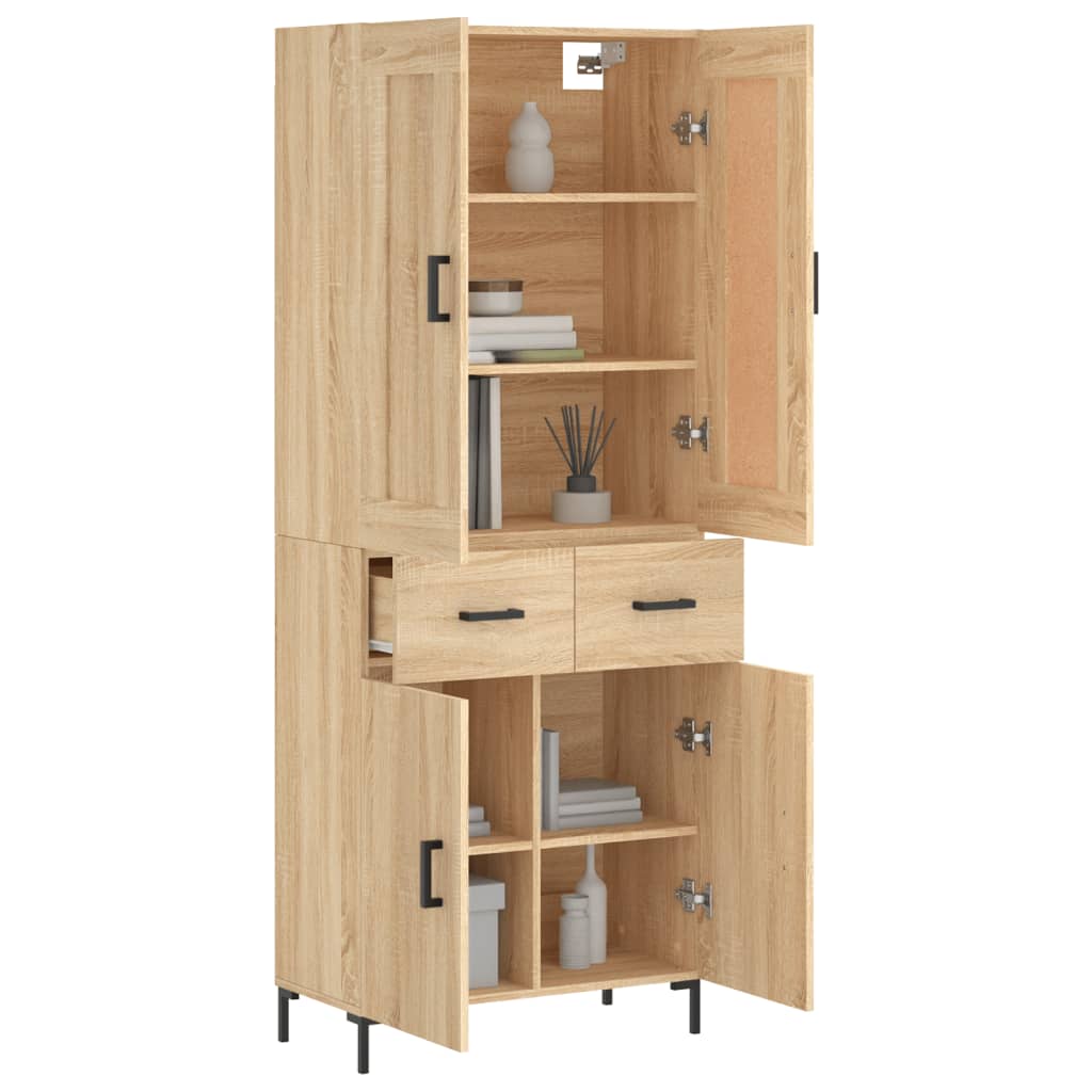 vidaXL Witrynka, dąb sonoma, 69,5x34x180 cm, materiał drewnopochodny