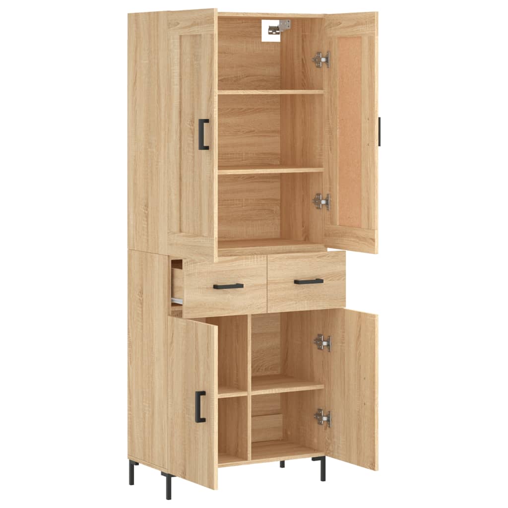 vidaXL Witrynka, dąb sonoma, 69,5x34x180 cm, materiał drewnopochodny
