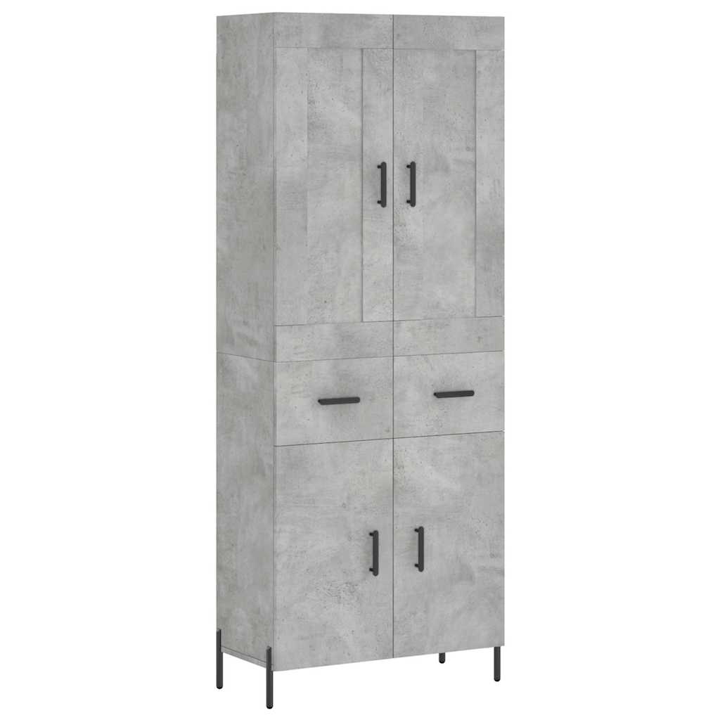 vidaXL Witrynka, szarość betonu 69,5x34x180 cm materiał drewnopochodny