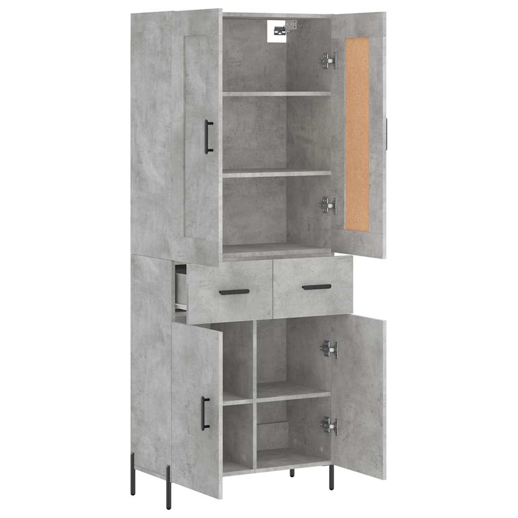 vidaXL Witrynka, szarość betonu 69,5x34x180 cm materiał drewnopochodny