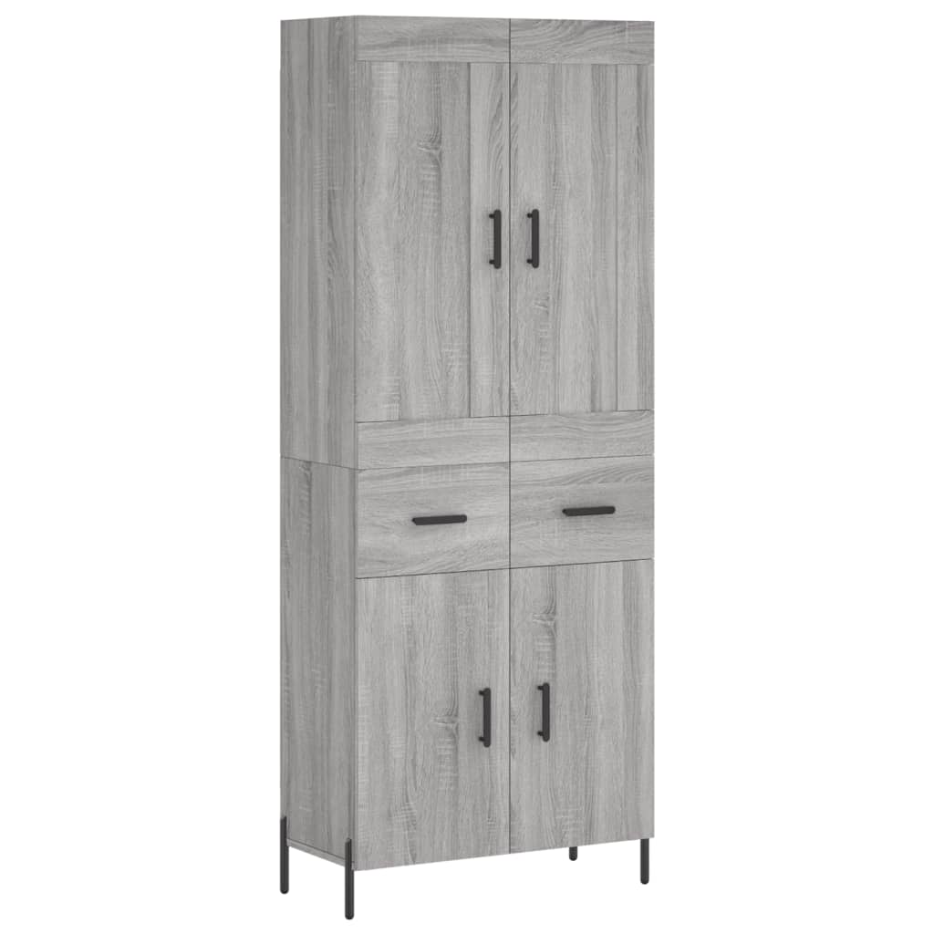 vidaXL Witrynka szary dąb sonoma 69,5x34x180cm materiał drewnopochodny