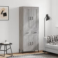 vidaXL Witrynka szary dąb sonoma 69,5x34x180cm materiał drewnopochodny